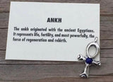 Ankh Pendant Solid .925 Sterling Silver w/ Natural Lapis Lazuli gemstone