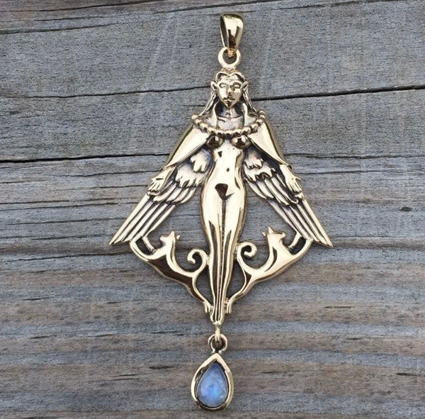 FREYA NORSE Love Goddess Pendant in Bronze - Viking QUEEN Amulet