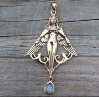 FREYA NORSE Love Goddess Pendant in Bronze - Viking QUEEN Amulet