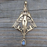 FREYA NORSE Love Goddess Pendant in Bronze - Viking QUEEN Amulet