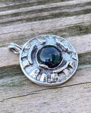 Sacred MYSTERIES of STONEHENGE Pendant .925 Sterling Silver with Natural Bloodstone Heliotrope USA