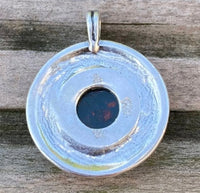 Sacred MYSTERIES of STONEHENGE Pendant .925 Sterling Silver with Natural Bloodstone Heliotrope USA