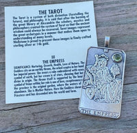 Empress Tarot Card Pendant .925 Sterling Silver Natural Peridot