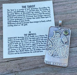 Empress Tarot Card Pendant .925 Sterling Silver Natural Peridot
