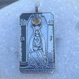 The High Priestess Tarot Card Pendant with Natural Genuine Citrine gemstone