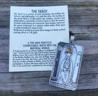 The High Priestess Tarot Card Pendant with Natural Genuine Citrine gemstone