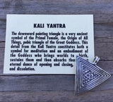 Kali Yantra Goddess Yoni Pendant .925 Sterling Silver Made in USA