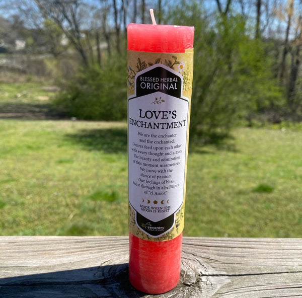 Love’s Enchantment pillar Candle Coventry Creations love desire Candle USA