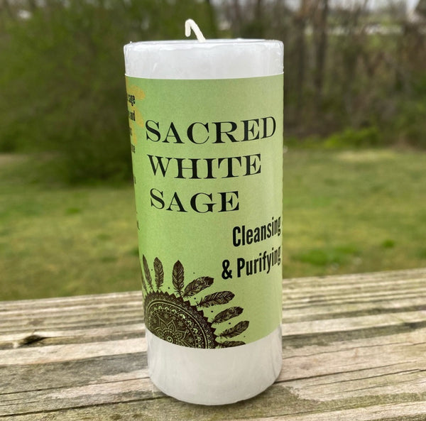 Sacred White Sage Purifying Candle Coventry Creations world magic candle USA 2x4 limited edition