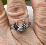 Sterling Silver Horned Moon Ring