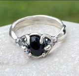 Earth Dreamer Isis Egyptian Moon Goddess Ring .925 Sterling Silver w/ Genuine Black Onyx