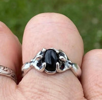 Earth Dreamer Isis Egyptian Moon Goddess Ring .925 Sterling Silver w/ Genuine Black Onyx