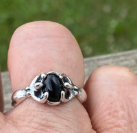 Earth Dreamer Isis Egyptian Moon Goddess Ring .925 Sterling Silver w/ Genuine Black Onyx