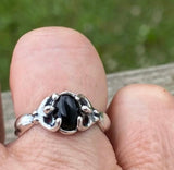 Earth Dreamer Isis Egyptian Moon Goddess Ring .925 Sterling Silver w/ Genuine Black Onyx