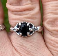 Earth Dreamer Isis Egyptian Moon Goddess Ring .925 Sterling Silver w/ Genuine Black Onyx