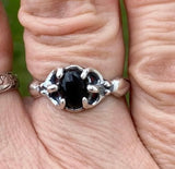 Earth Dreamer Isis Egyptian Moon Goddess Ring .925 Sterling Silver w/ Genuine Black Onyx