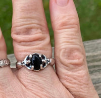 Earth Dreamer Isis Egyptian Moon Goddess Ring .925 Sterling Silver w/ Genuine Black Onyx
