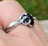 Earth Dreamer Isis Egyptian Moon Goddess Ring .925 Sterling Silver w/ Genuine Black Onyx