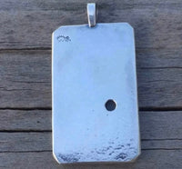 World Tarot Card Pendant .925 Sterling Silver w/ Genuine Opal Triplet gemstone Made in USA