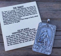 Lovers Tarot Card Pendant .925 Sterling Silver w/ Genuine Rainbow Moonstone gemstone USA