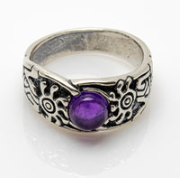 Medicine Healer Goddess Ring .925 Sterling Silver with Genuine Amethyst gemstone USA