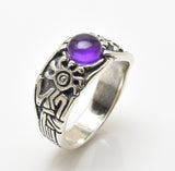 Medicine Healer Goddess Ring .925 Sterling Silver with Genuine Amethyst gemstone USA