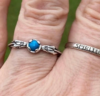 Celtic Medieval Dragon Ring .925 Sterling Silver with Genuine Turquoise gemstone USA