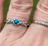 Celtic Medieval Dragon Ring .925 Sterling Silver with Genuine Turquoise gemstone USA