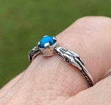 Celtic Medieval Dragon Ring .925 Sterling Silver with Genuine Turquoise gemstone USA