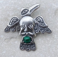 Northwest Crow Pendant .925 Sterling Silver