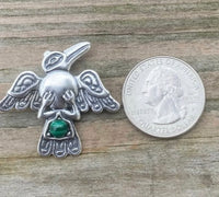 Raven Crow Bird Pendant in .925 Sterling Silver