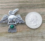 Raven Crow Bird Pendant in .925 Sterling Silver