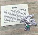 Raven Crow Bird Pendant in .925 Sterling Silver