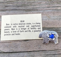Bear Totem Animal Pendant with Lapis Lazuli