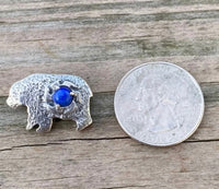 Mama Bear Pendant Sterling Silver with Lapis Lazuli