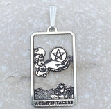 Ace of Pentacles Tarot Card Pendant