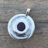 Wolf Dance Pendant .925 Sterling Silver w/ genuine 10mm Amethyst gem Made in USA