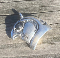 HORUS Falcon Pendant Egyptian .925 Sterling Silver w/ Natural Star Diopside Eye USA