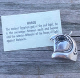 HORUS Falcon Pendant Egyptian .925 Sterling Silver w/ Natural Star Diopside Eye USA