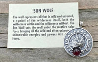 Sun Wolf Pendant Sterling Silver Necklace