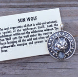 Wolf Pendant Sterling Silver with Moonstone