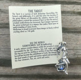 World Tarot 3D Sculpture Pendant .925 Sterling Silver with Natural Rainbow moonstone USA
