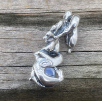 World Tarot 3D Sculpture Pendant .925 Sterling Silver with Natural Rainbow moonstone USA