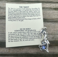 World Tarot 3D Sculpture Pendant .925 Sterling Silver with Natural Rainbow moonstone USA
