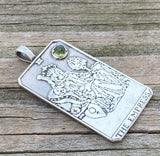 Empress Tarot Card Pendant .925 Sterling Silver Natural Peridot Gem Venus