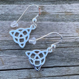 Celtic Triquetra Earrings .925 Sterling Silver with Rose and Yellow Gold Vermeil by Peter Stone