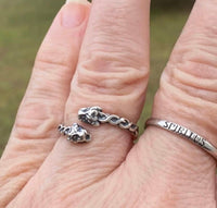 .925 Sterling Silver two headed lion ring