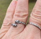 .925 Sterling Silver two headed lion ring