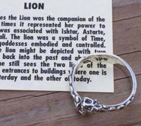 Celtic Lion Ring .925 Sterling Silver Adj. sz 6 - 9 Goddess Ishtar Lion ring USA