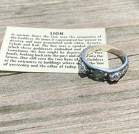 Celtic Medieval Lion ring with genuine opal triplet